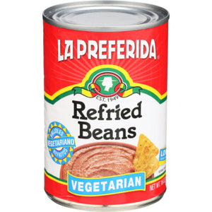 La Preferida - Refried Beans Vegetarian, 16 Oz - Pack of 12