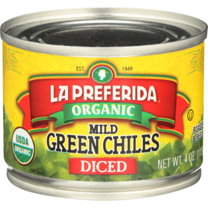 La Preferida - Diced Green Chilies Mild Organic, 4 Oz