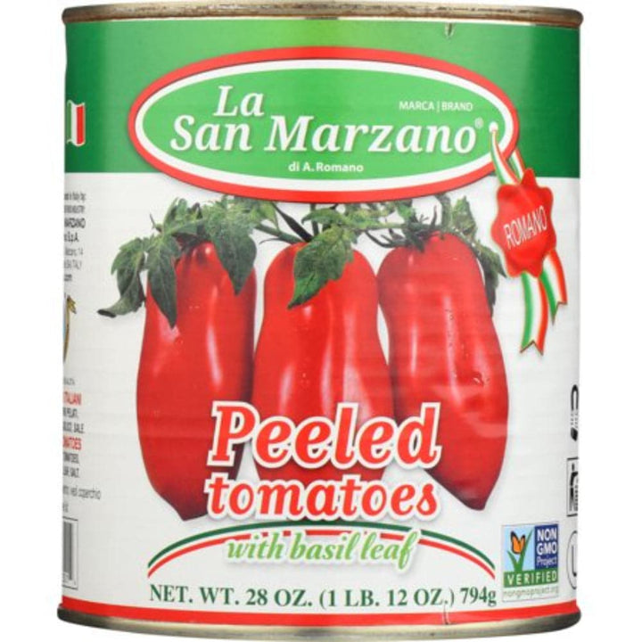 La San Marzano Organic Peeled Tomatoes with Basil Leaf