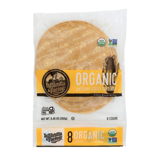 La Tortilla Factory - Yellow Corn Tortillas 8 Count, 8.46 Oz - Pack of 10