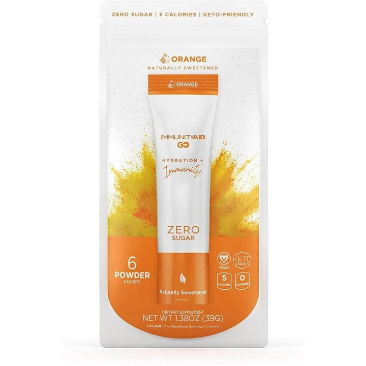 Lifeaid Beverage ImmunityAid Go Orange, 6-Pack