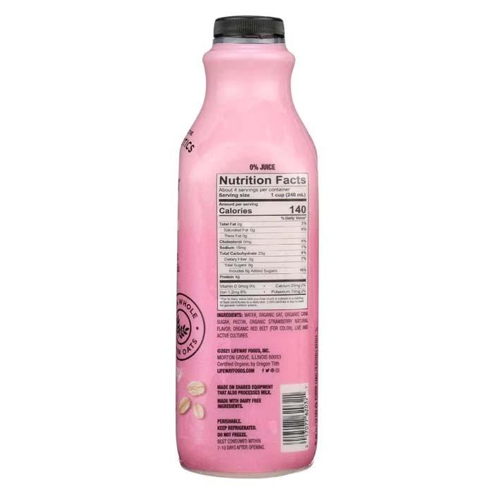 Lifeway - Dairy-Free Kefir , Oat Strawberry Vanilla, 32fl - back