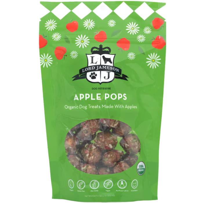 Lord Jameson - Organic Farm Stand Dog Treats Apple Pops, 6oz