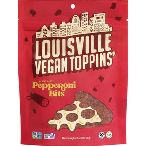 Louisville Vegan Jerky - Pepperoni Bits Toppins, 3oz | Pack of 10