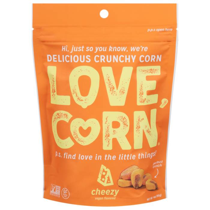 Love Corn - Premium Crunchy Corn Vegan cheesy, 4oz