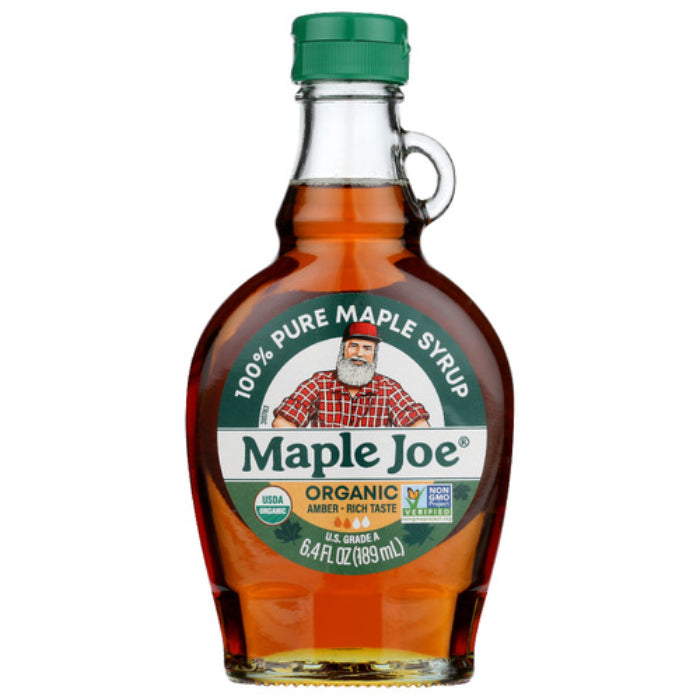 Maple Joe - Syrup Maple Amber Organic, 6.4 Fl Oz - Pack of 12