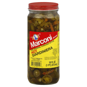 Marconi - Giardiniera Hot, 16 Oz - Pack of 12