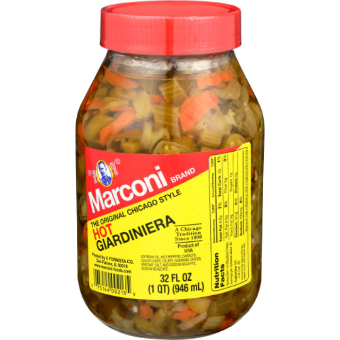 Marconi - Giardiniera Hot, 32 Oz - Pack of 12