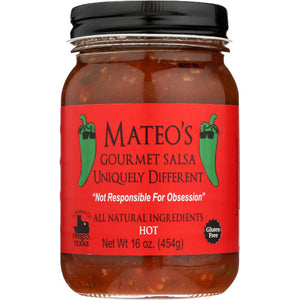 Mateo's Gourmet Salsa - Hot, 16 oz - Pack of 6