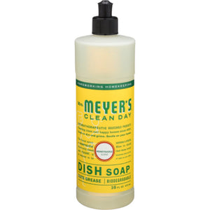 Mrs. Meyers Clean Day - Liquid Dish Soap in Honeysuckle, 16 OZ (Pack of 6)