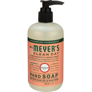 Mrs. Meyers Clean Day Soap Hand Liquid Geranium 12.5 Oz - Pack of 3