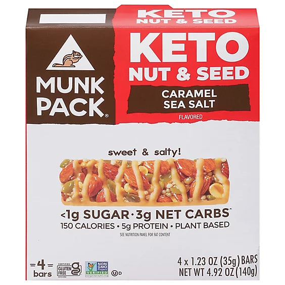 Munk Pack Bar Caramel Sea Salt 4Pk 4.92 Oz - Pack of 6