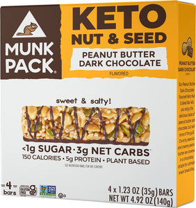 Munk Pack Bar PeanutButter Dark Chocolate 4Pk 4.92 Oz - Pack of 6