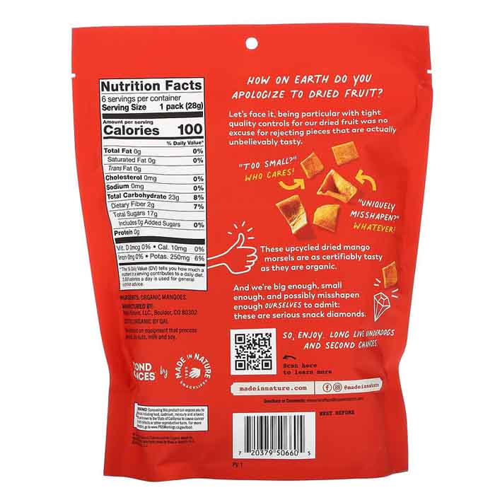 Made In Nature - Dried Fruit Second Chances Mango, 6oz | Pack of 6
