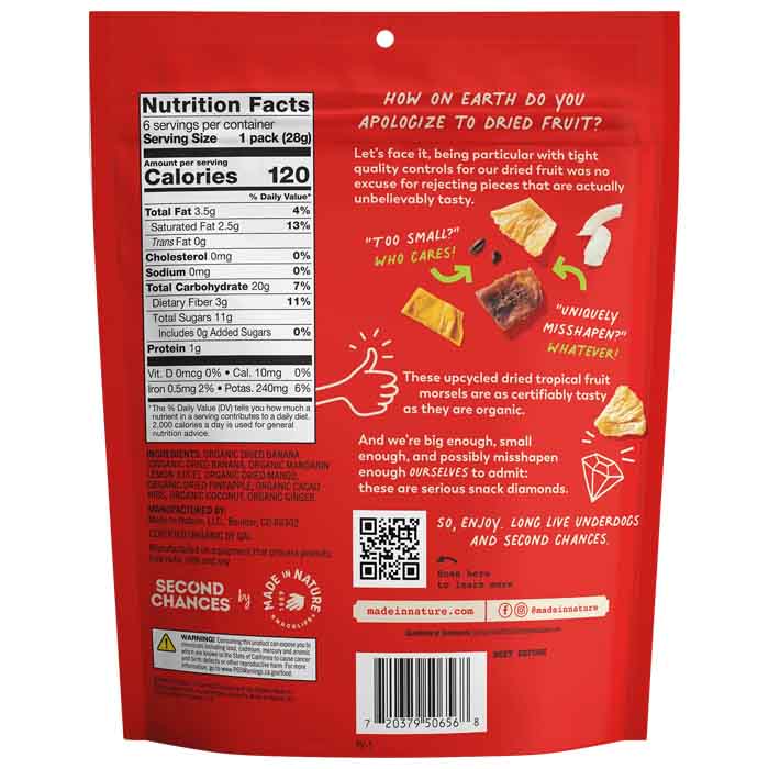 Made In Nature - Dried Fruit Second Chances Tropical, 6oz | Pack of 6