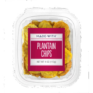 Made With - Dried Fruit Plantain Chip Tub, 4 Oz - Pack of 12