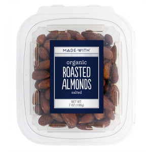 Made With - Organic Roasted Salted Almonds Tub, 7 Oz - Pack of 12