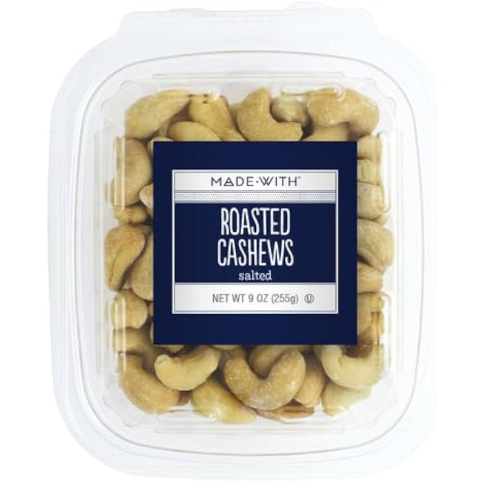 Made With - Roasted Salted Cashews Tub 9 Oz