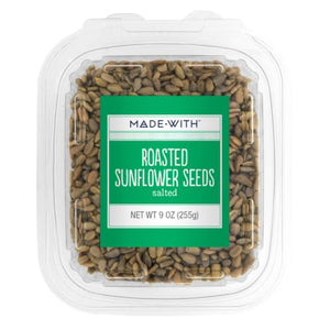 Made With - Roasted Salted Sunflower Seeds Tub, 9 Oz - Pack of 12