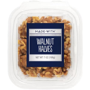 Made With - Walnut Halves Tub, 7 Oz - Pack of 12