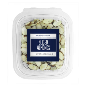 Made With - Sliced Almonds Tub, 6.5 Oz - Pack of 12