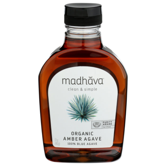 MADHAVA - AGAVE NECTAR AMBER RAW 17 OZ - Pack of 6