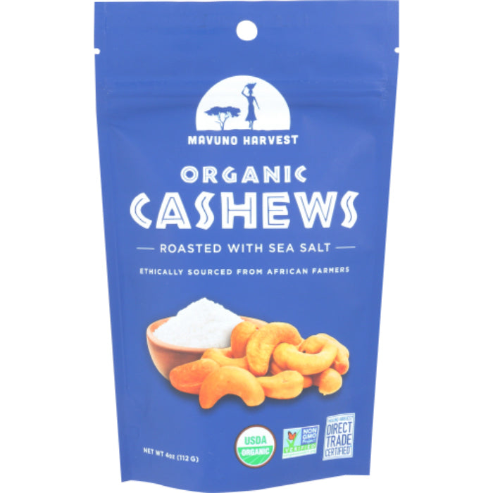 Mavuno Harvest - Nuts Cashew Roasted Sea Salt, 4 oz - Pack of 6