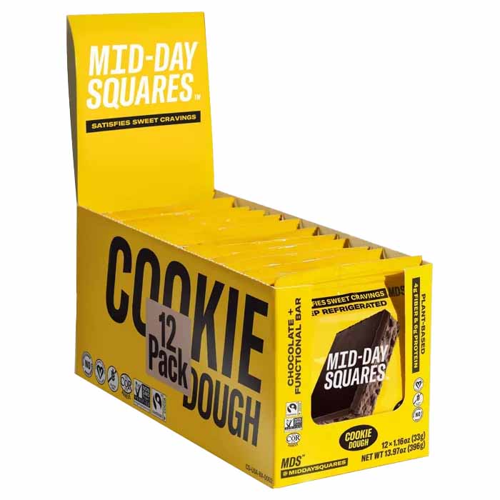 Mid Day Squares - Bar Cookie Dough, 1.16oz  Pack of 12