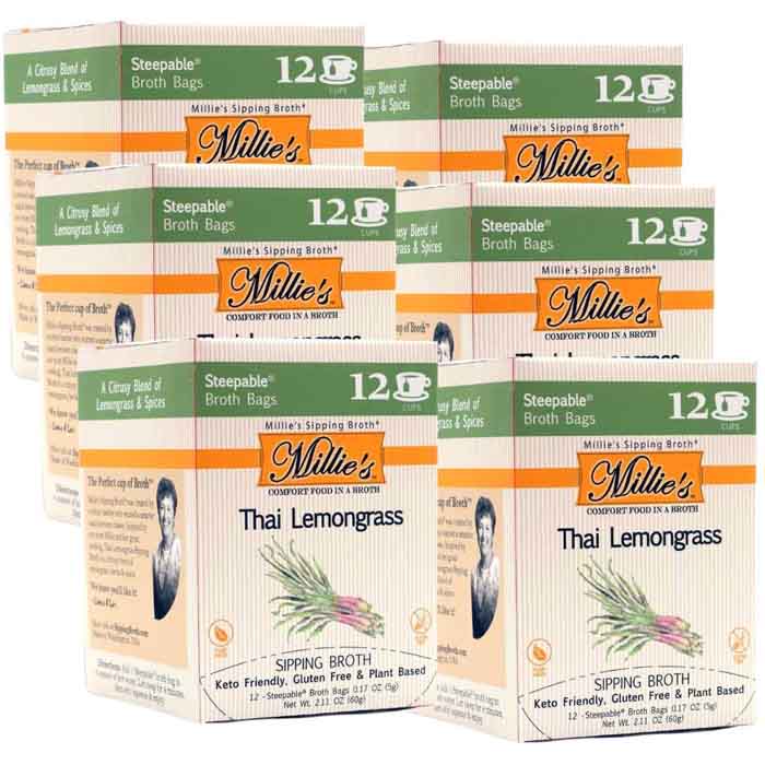 Millies Sipping Broth - Broth Thai Lemongrass, 12ct  Pack of 6