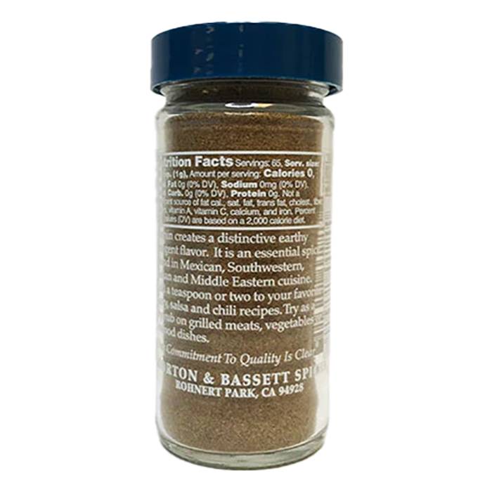 Morton & Bassett - Ground Cumin, 2.3oz - Back