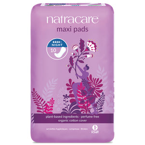 NATRACARE PADS NIGHT TIME MAXI 10 PC - Pack of 1