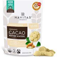 NAVITAS WAFERS BUTTER CACAO ORG 8 OZ - Pack of 6