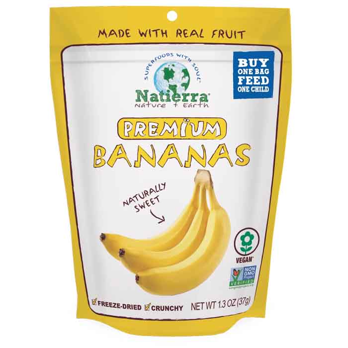Natierra - Freeze Dried Fruit Banana, 1.3oz  Pack of 8