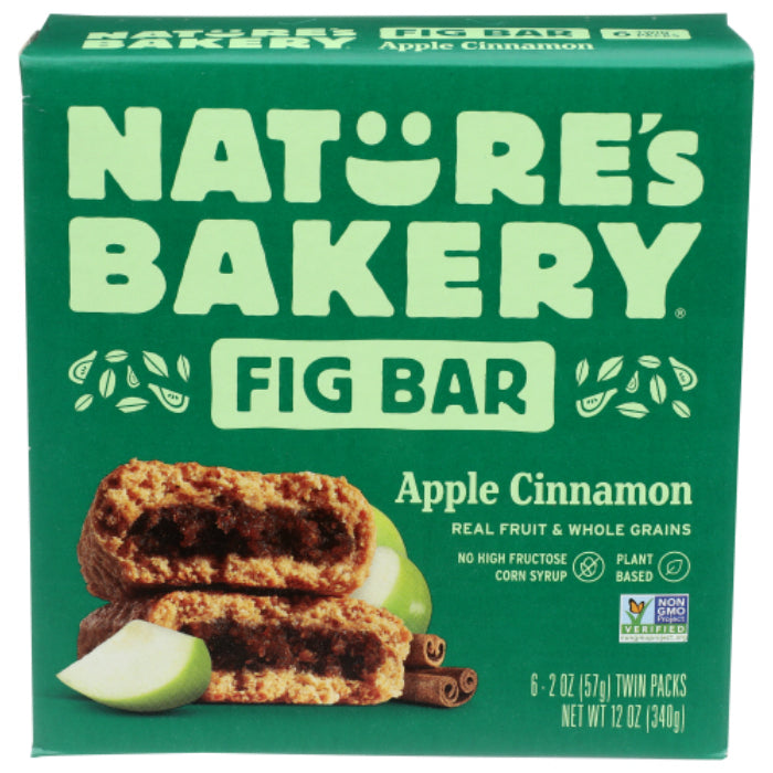 Nature's Bakery - Bar Fig Whole Wheat Apple Cinnamon 6 Count, 12 Oz (Pack of 6)