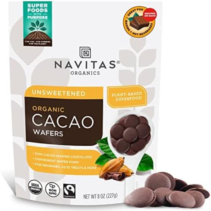 NAVITAS - WAFERS CACAO ORG 8 OZ - Pack of 6