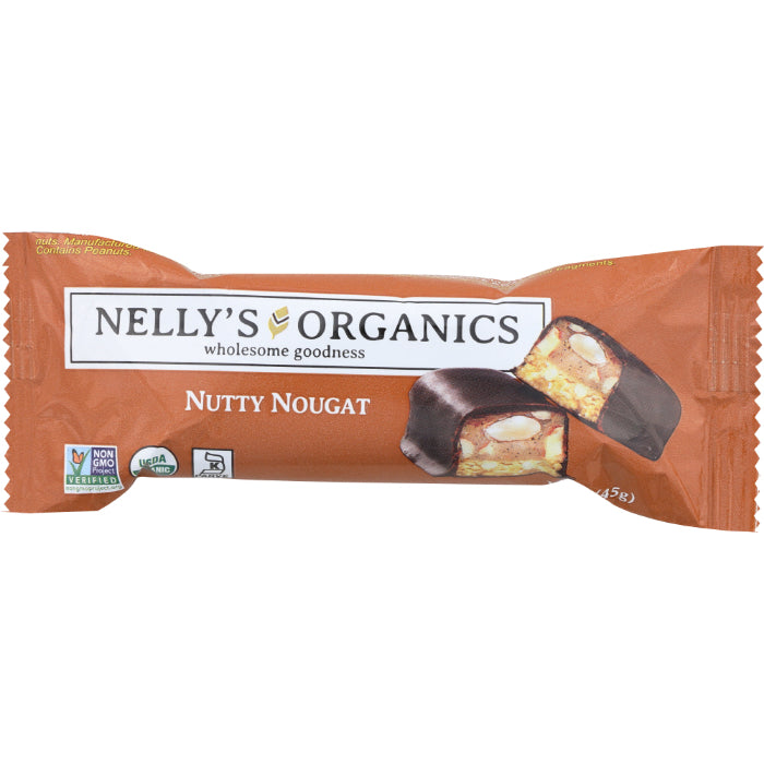 Nellysener - Organic Chocolate Bar, 1.6oz | Nutty Nougat | Pack of 9