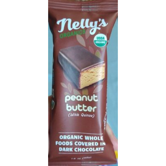 Nellysener - Organic Chocolate Bar, 1.6oz | Peanut Butter | Pack of 9