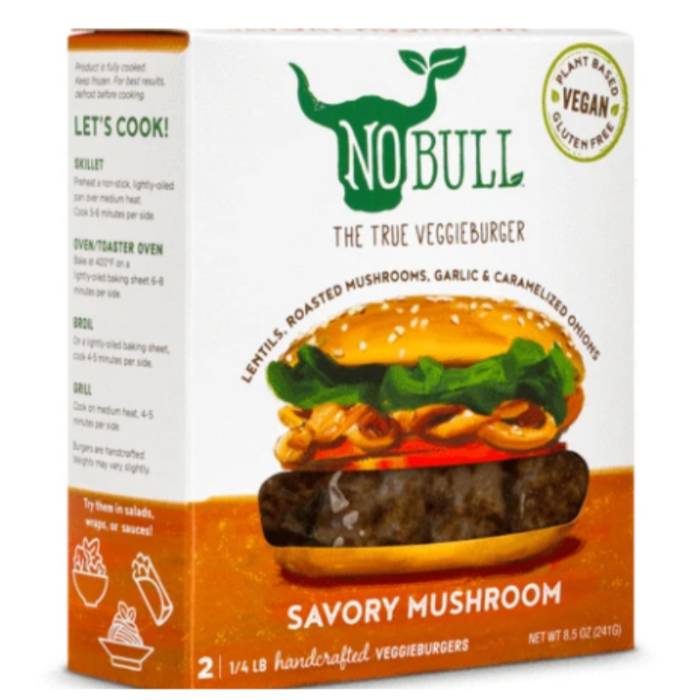 No Bull - The True Veggie Burger Savory Mushroom, 8oz