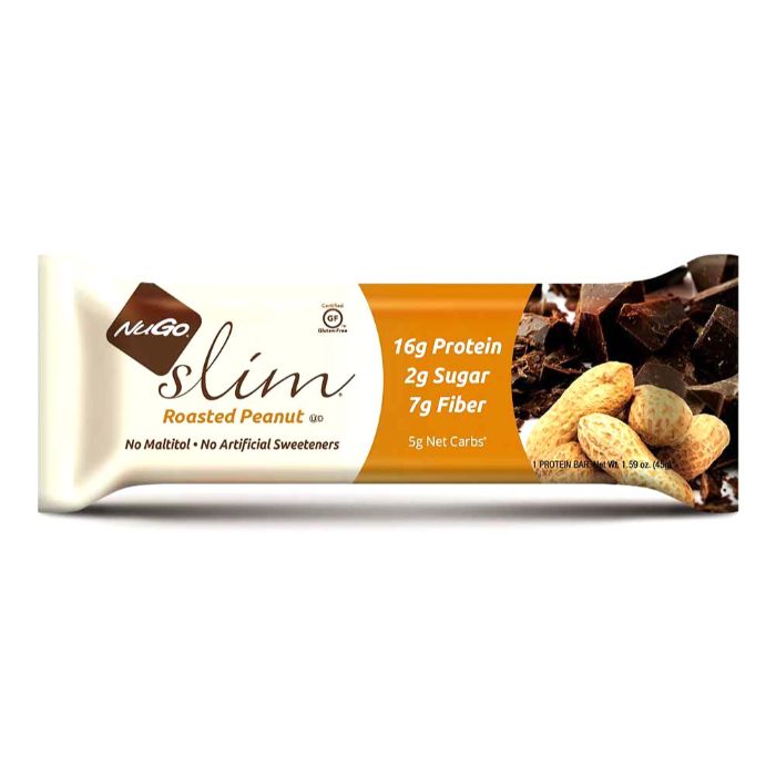 Nugo Bar Slim Roasted Peanut 1.59 Oz - Pack Of 12