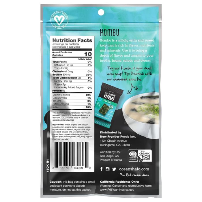 Oceans Halo - Kombu Leaf Organic, 1.76 Oz | Pack of 10