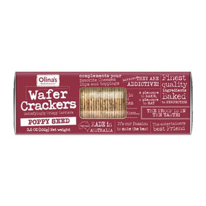 Olinas Bakehouse Cracker Wafer Poppy Seed 3.5 Oz - Pack Of 12