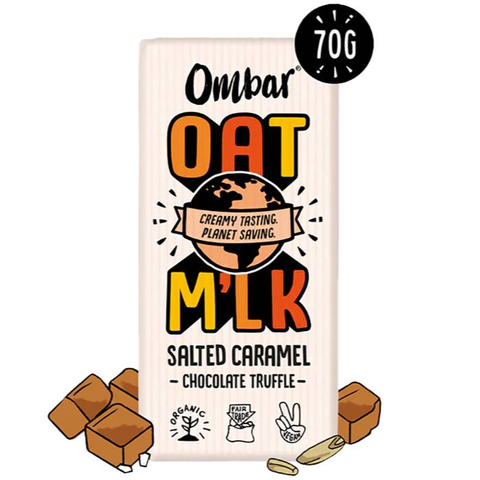 Ombar - Oatmilk Chocolate Bar Salty Caramel, 70g
