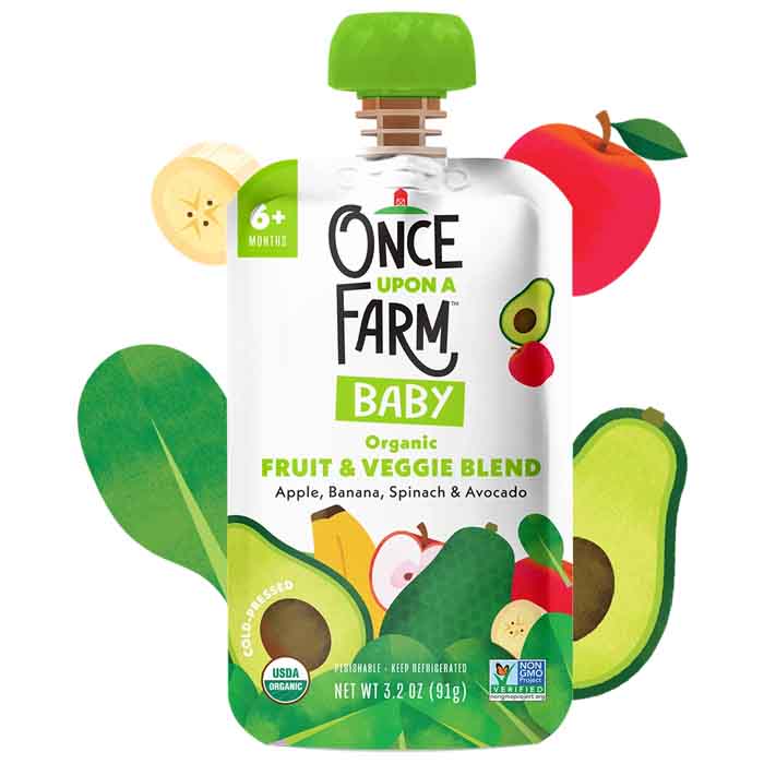 Once Upon A Farm - Baby Food 3.2oz | Multiple Flavors | Pack of 8