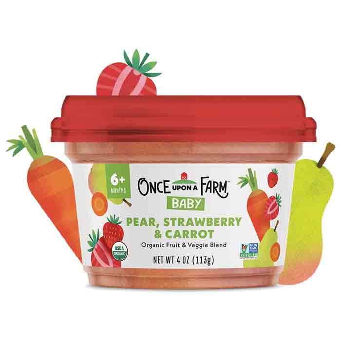 Once Upon A Farm - Organic Baby Food, 4floz | Multiple Flavors | Pack of 8