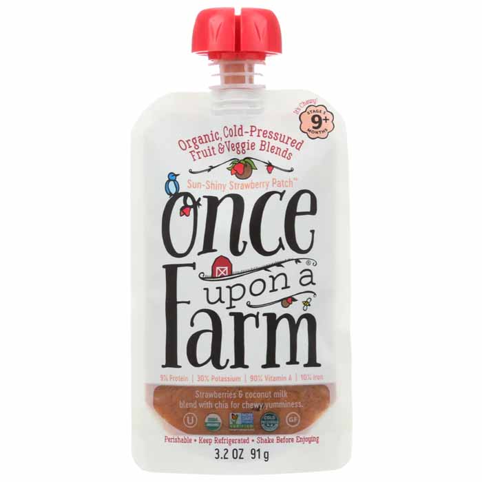 Once Upon A Farm - Strawberry Sun Shiny, 9 Months, 3.2floz | Pack of 8