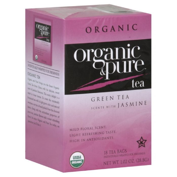 Organic & Pure Tea Green Jasmine 18 Bg - Pack Of 6