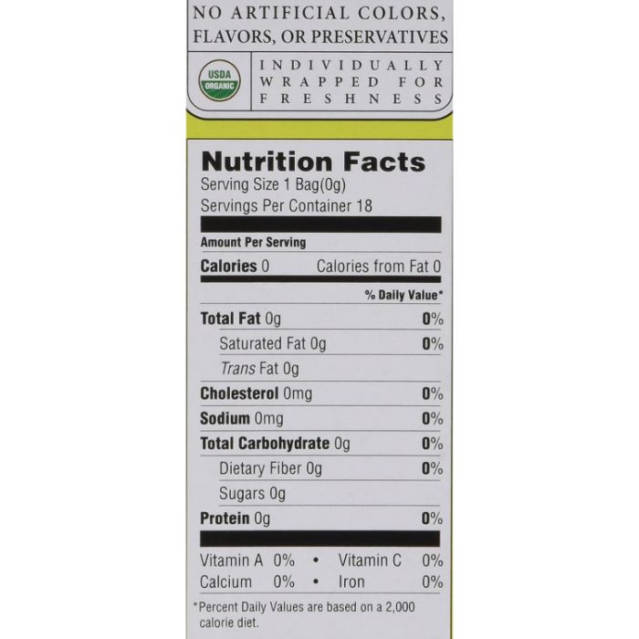 Organic & Pure – Green Lemon Tea, 18 Bags | Pack of 6