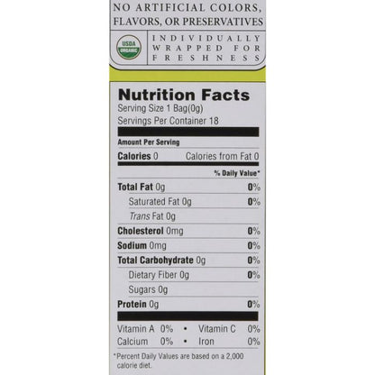 Organic & Pure – Green Lemon Tea, 18 Bags | Pack of 6