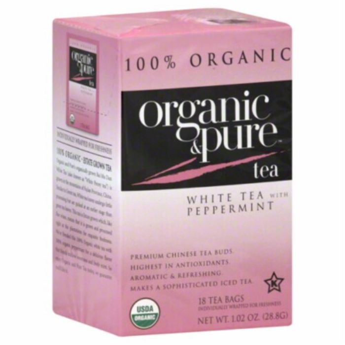 Organic & Pure Tea White Peppermint 18 Bg - Pack Of 6