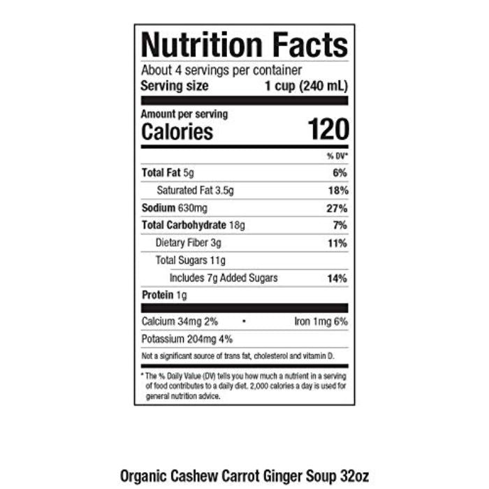 Pacific Foods Soup Ready-to-Eat Cashew Carrot Ginger 32 Oz - Pack Of 12